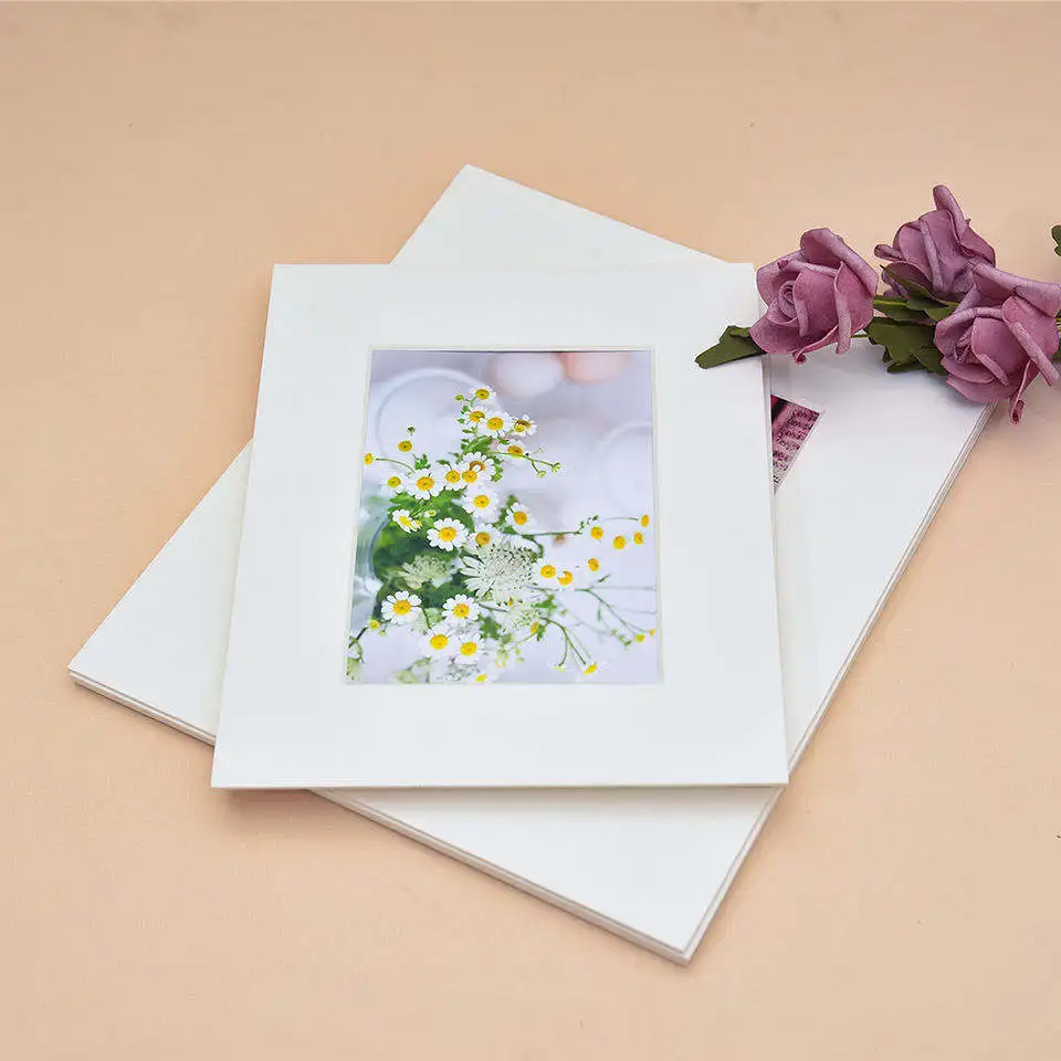 Hot Sales Wall Home Decor 27x35cm White Picture Mats Photos Frame Mat