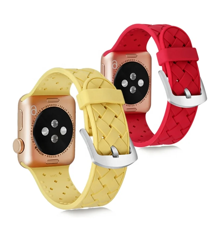 Для наручных часов Apple Watch версии для ремешок силиконовые спортивные Смарт-часы iWatch аксессуары брендовый 38/42/40/44 мм