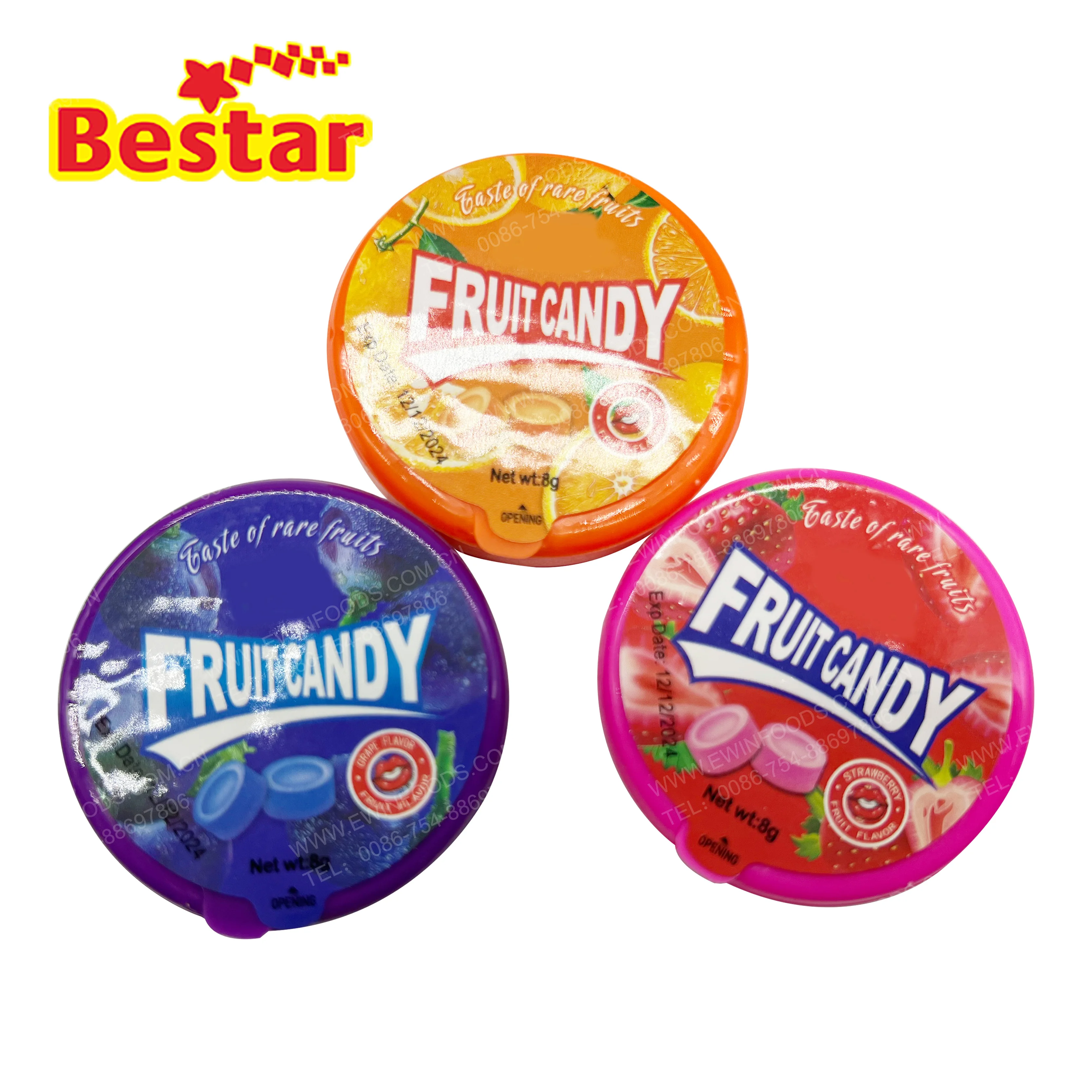8g fruit flavor hard tablet candy grape strawberry orange flavor pressed candy sweet and candy