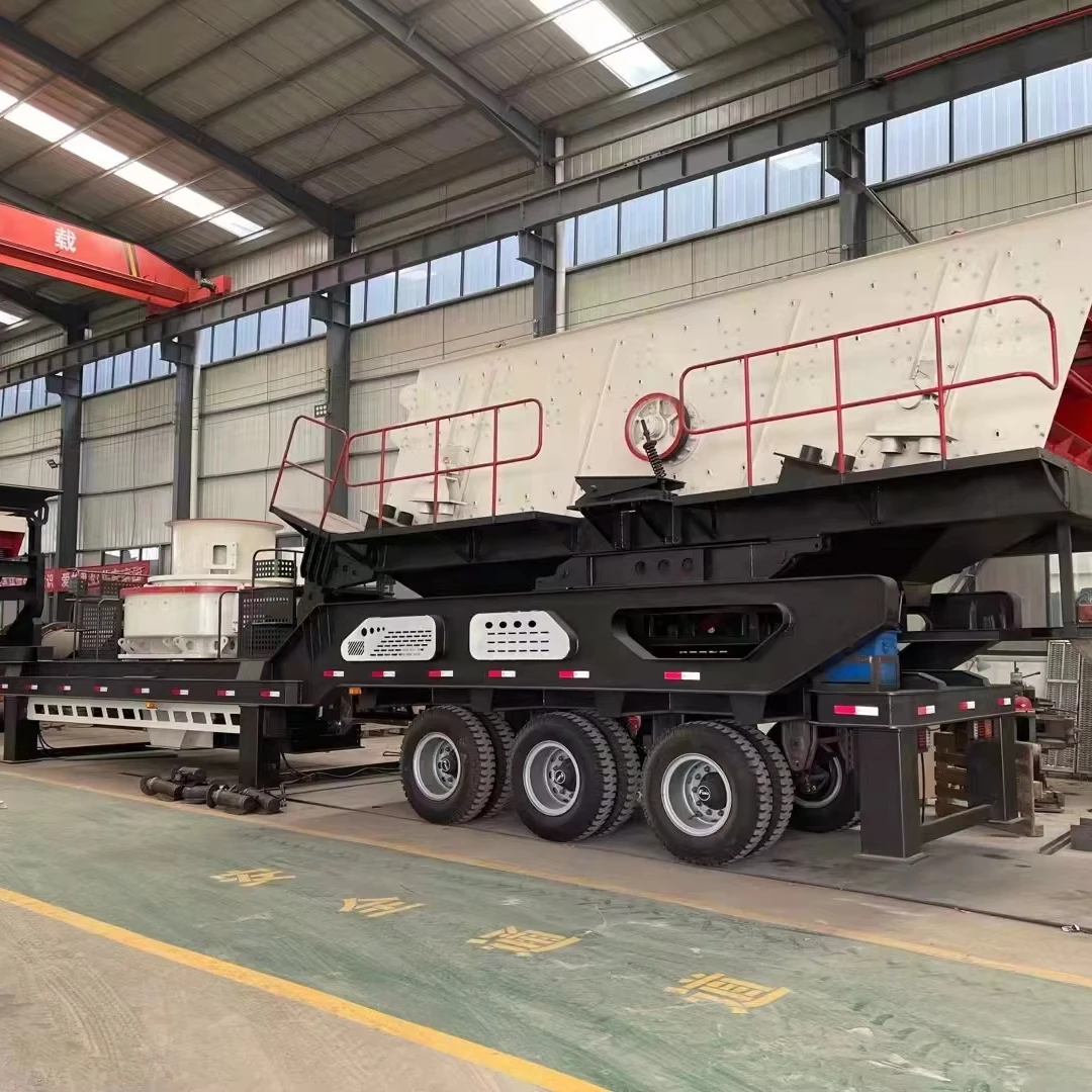 Mobile cone crusher with an output of 50-300 tons per hour granite crushing production line cone crusher crushing station