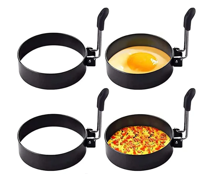 Portable Round Crumpet Ring Mold Egg & Pancake Rings Round Egg Cooker Rings