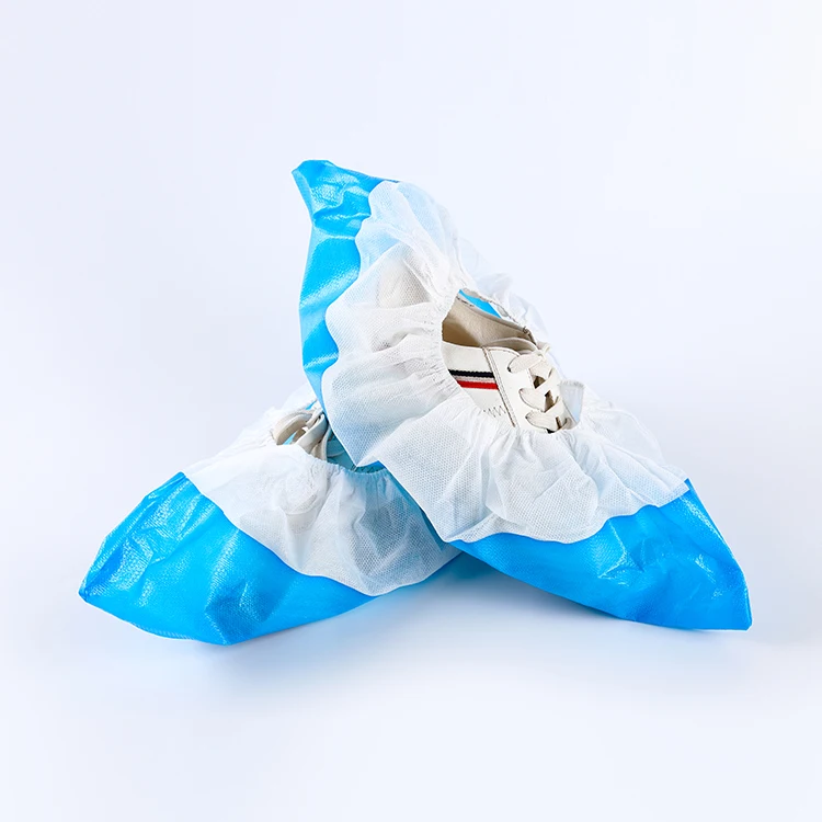 Нетканые пластиковые полипропиленовые Синие Защитные Бахилы cpe водонепроницаемые медицинские противоскользящие Одноразовые Бахилы для больницы