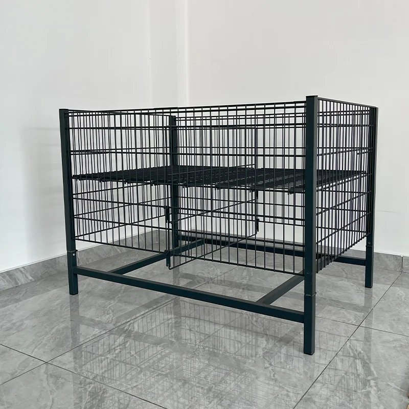 Supermarket Wire promotion table Folding Wire Mesh Display Basket Retail Wire Dump Bins