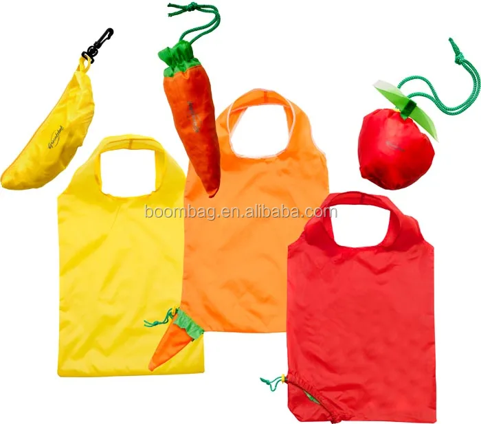 Reusable Carrot Shaped Folding Shopping Bag Foldable Shoulder Handbag Portable Storage Sack Bag