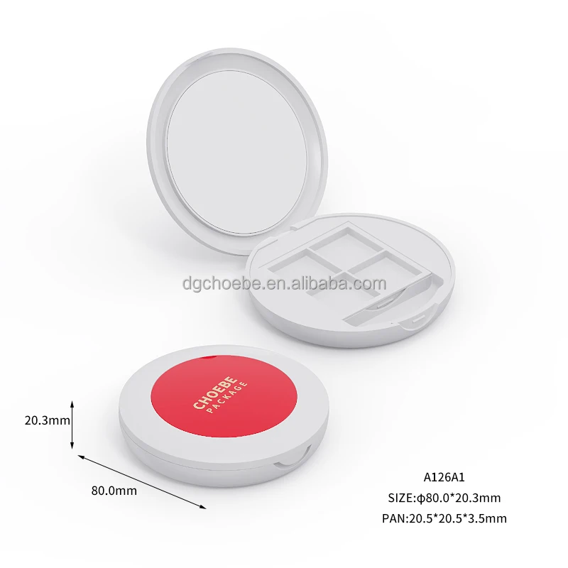 Choebe new design 4 neg Luxury eye shadow palette packaging compact case with mirror