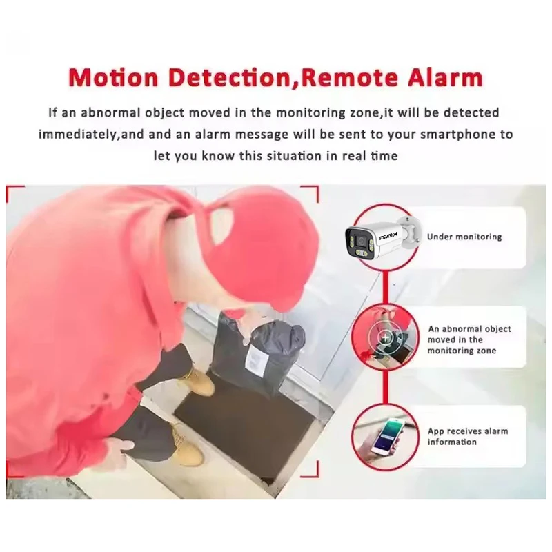 Fosvision 8mp 4K Poe Ip Camera full color Night Vision Outdoor Ir Security Waterproof Bullet Cctv Camera 265 Two Way Audio