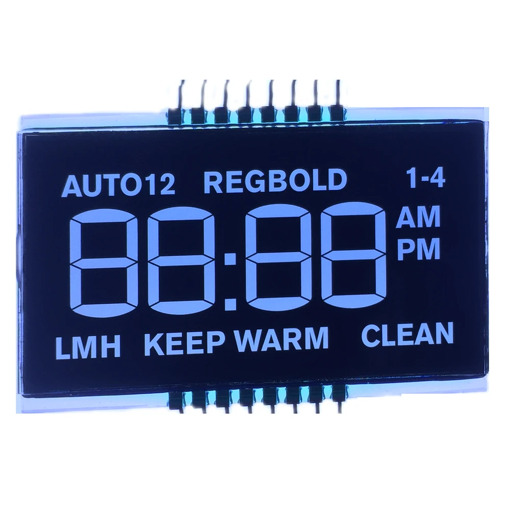 OEM индивидуальная ЖК-панель FPC PIN Zebra соединитель VA/TN/STN/FSTN ЖК-экран 7 сегментный цифровой ЖК-дисплей от производителя