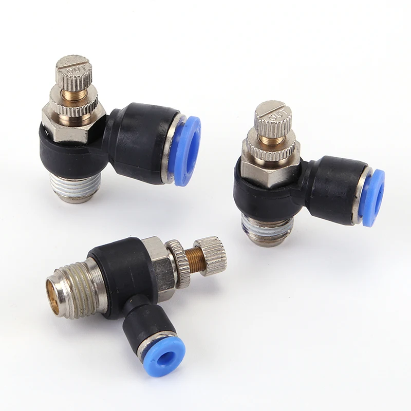SL Series Speed Regulating Joint 1/4-10 pneumatic fittings Quick Connector Throttle Valve