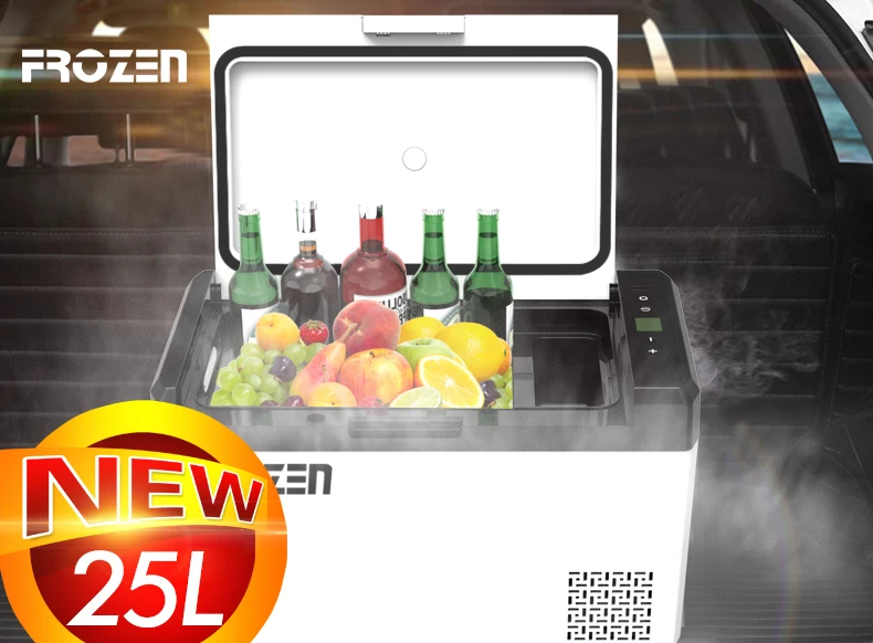 25L 12 volt car fridge freezer 45W portable cooler dc ac pv port camp fridge with LED light for camping rv