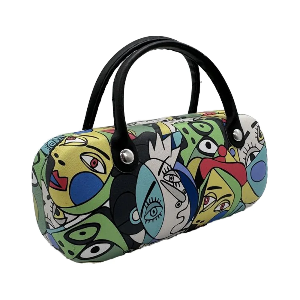 Wholesale Luxury Kids Party Sunglasses Custom Printed PU Material Case with Handle Portable Iron Sun Glasses Packaging