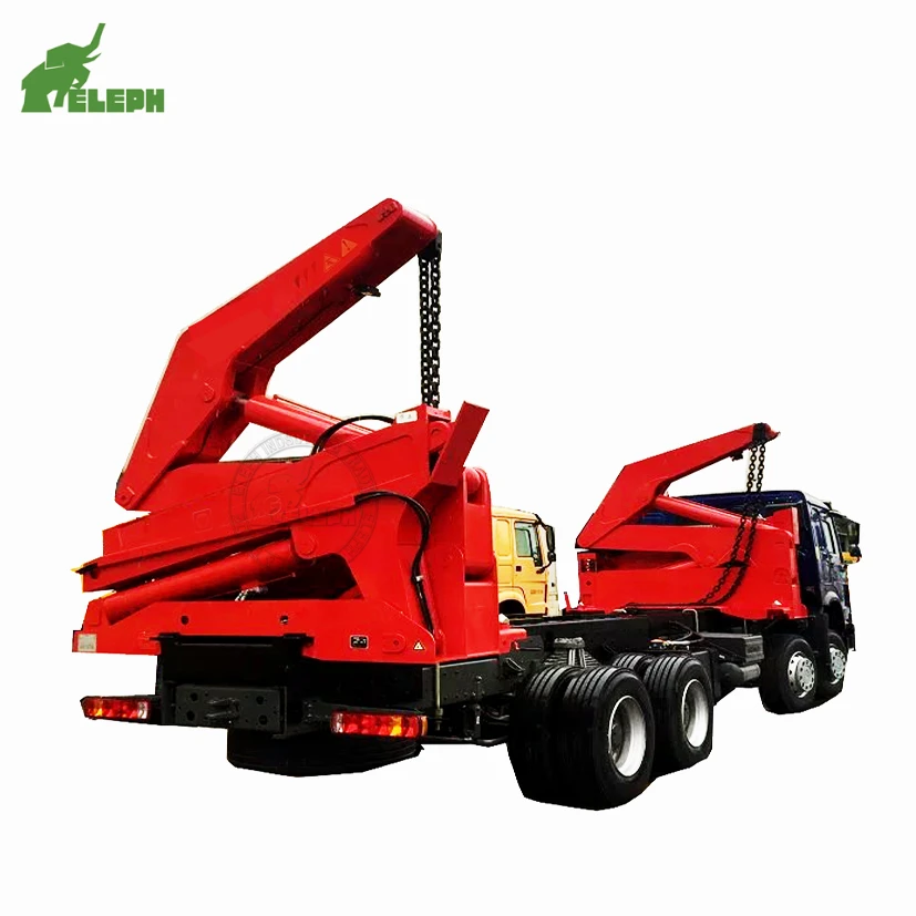 low price tri axle container sideloader forklift side lifter cranes trailers truck 07