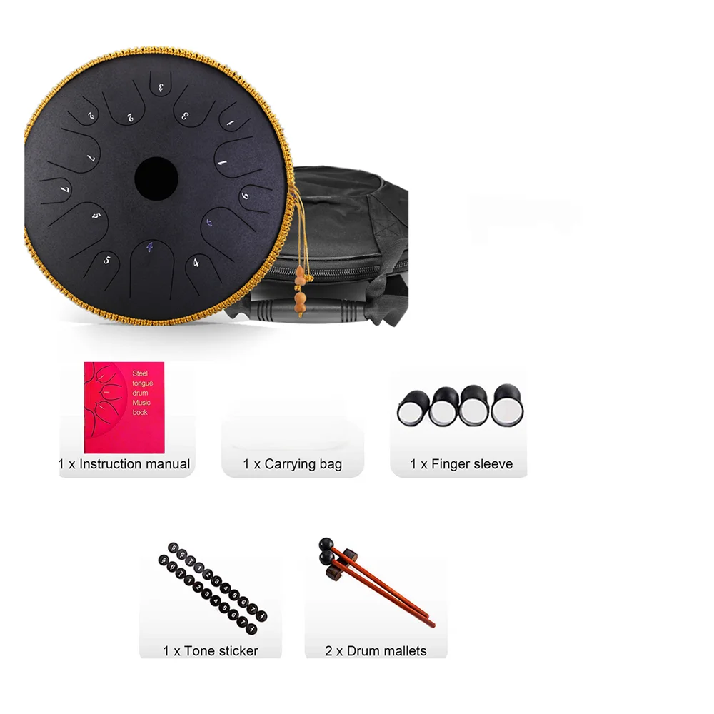 Professional Pure Copper Tongue Drum 14 Notes 14 Inches, hangpan drum steel , handpan drum, blue