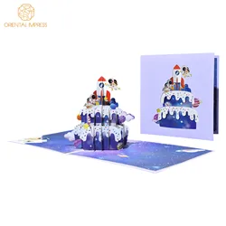 New Design Santa Boxed Christmas Cards Christmas Greeting Card in Box Shape