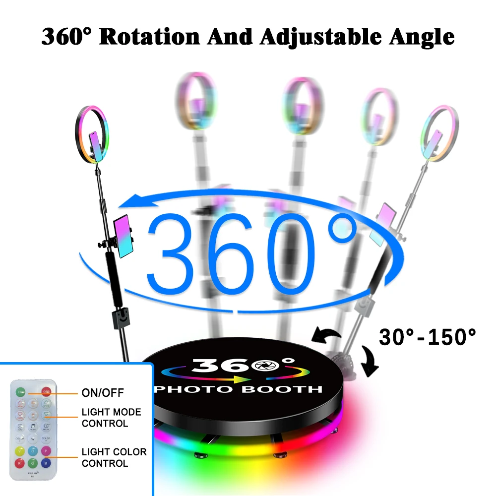 Fast Delivery 360 Photo Booth Machine App Remote Control 360 Video Booth Angle Adjustable Photobooth 360 For Party Events