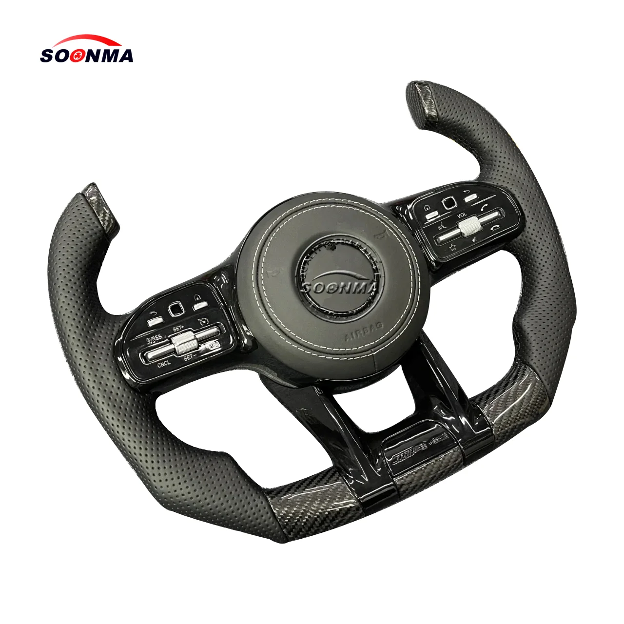 For Mercedes Benz Amg W205 C43 C63 Gt Cls Carbon Fiber Steering Wheel
