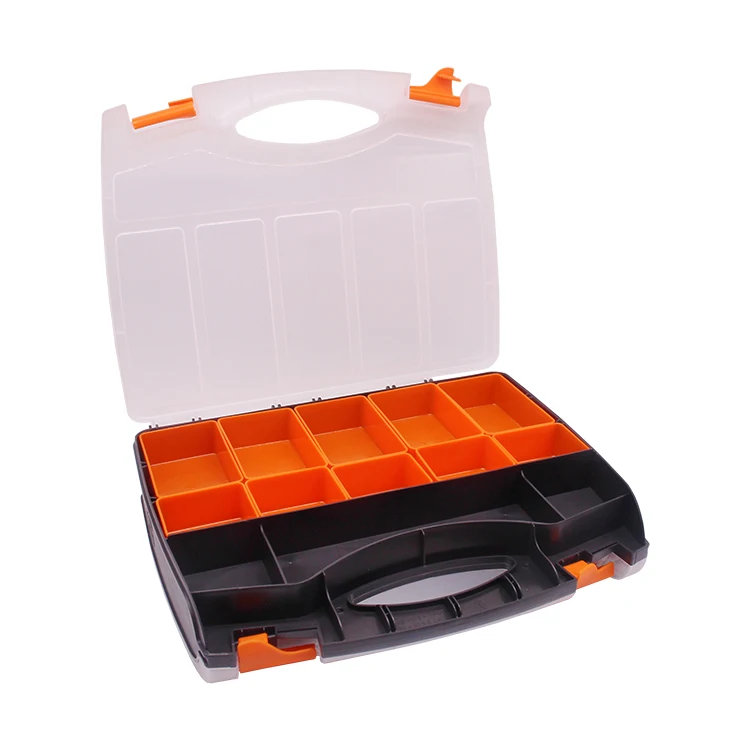 10 Compartment Organizer with Impact Resistant Polymer and Customizable Removable Plastic Dividers