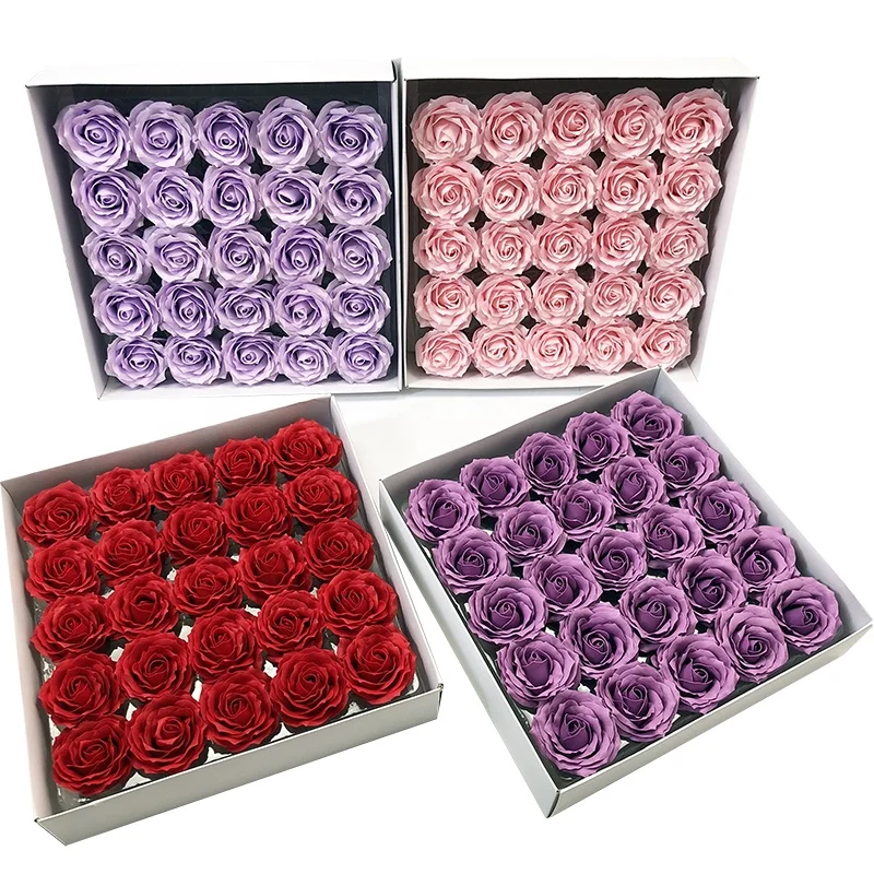 Wholesale 6 Layer Soap Flower Rose Head Shop Packaging Bouquets Christmas Gift Soap Flower