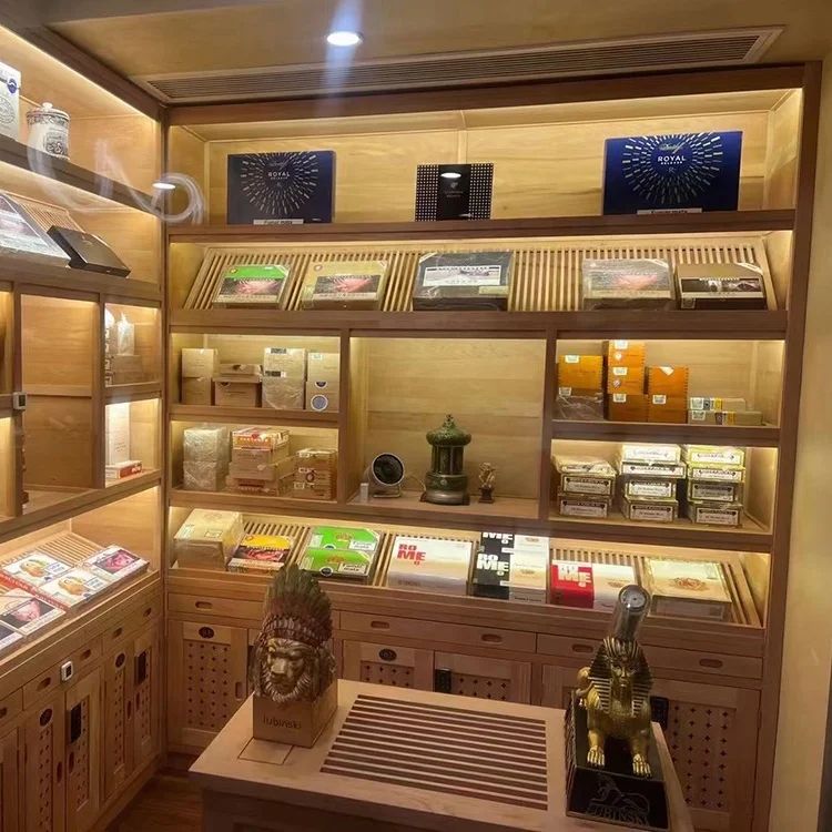 Custom-Built Cigar Storage Room with Dehumidifier Temperature Regulation and Cedar Wood Interiors for Superior Cigar Aging