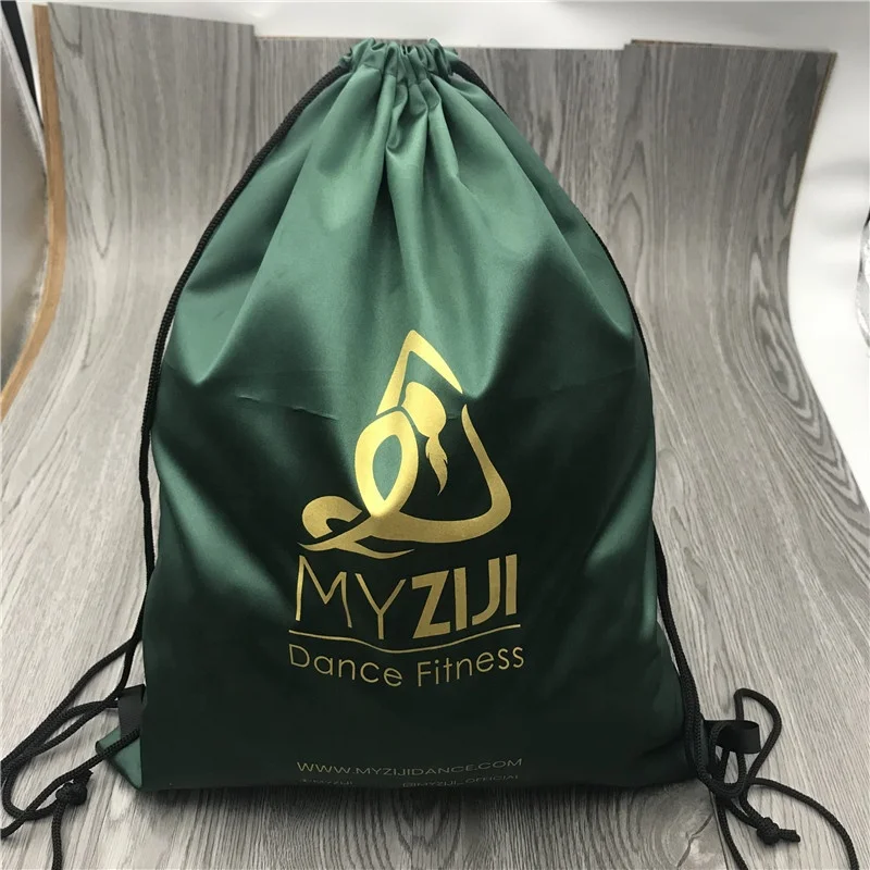 High quality custom satin Backpack bag drawstring satin backpack string bags