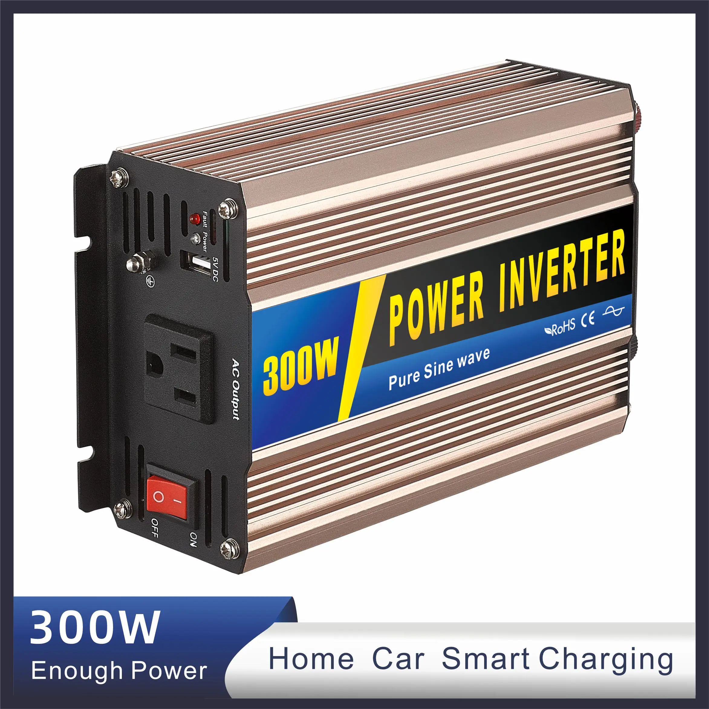 Ten Years Factory Wholesale Direct Sale Retail Purchase 300w Household Correction Wave Inverter Dc12v 24v to Ac 110v 220v