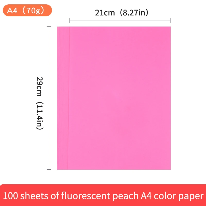 High quality fluorescent color A4 size color paper school office DIY  Art Paper Copy Paper