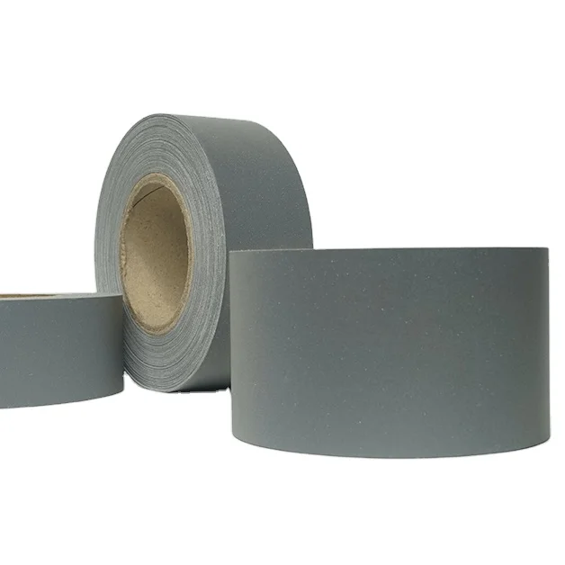 Grey Polyester Reflective Tape Sew on Clothing 25 Home Wash Cycle Reflective Fabric