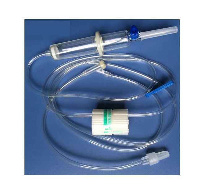 Medical disposable double chambers iv drip set