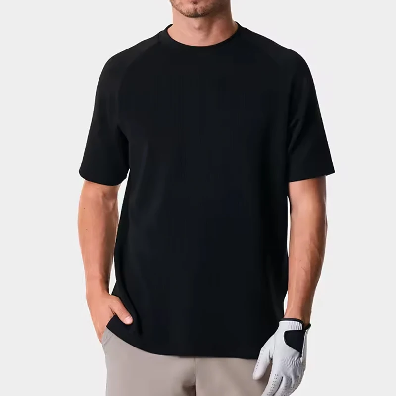 Wholesale Custom Logo Short Sleeve Crew Neck High Quality 100%Cotton Slim Fit Black Blank Plain T Shirt Men