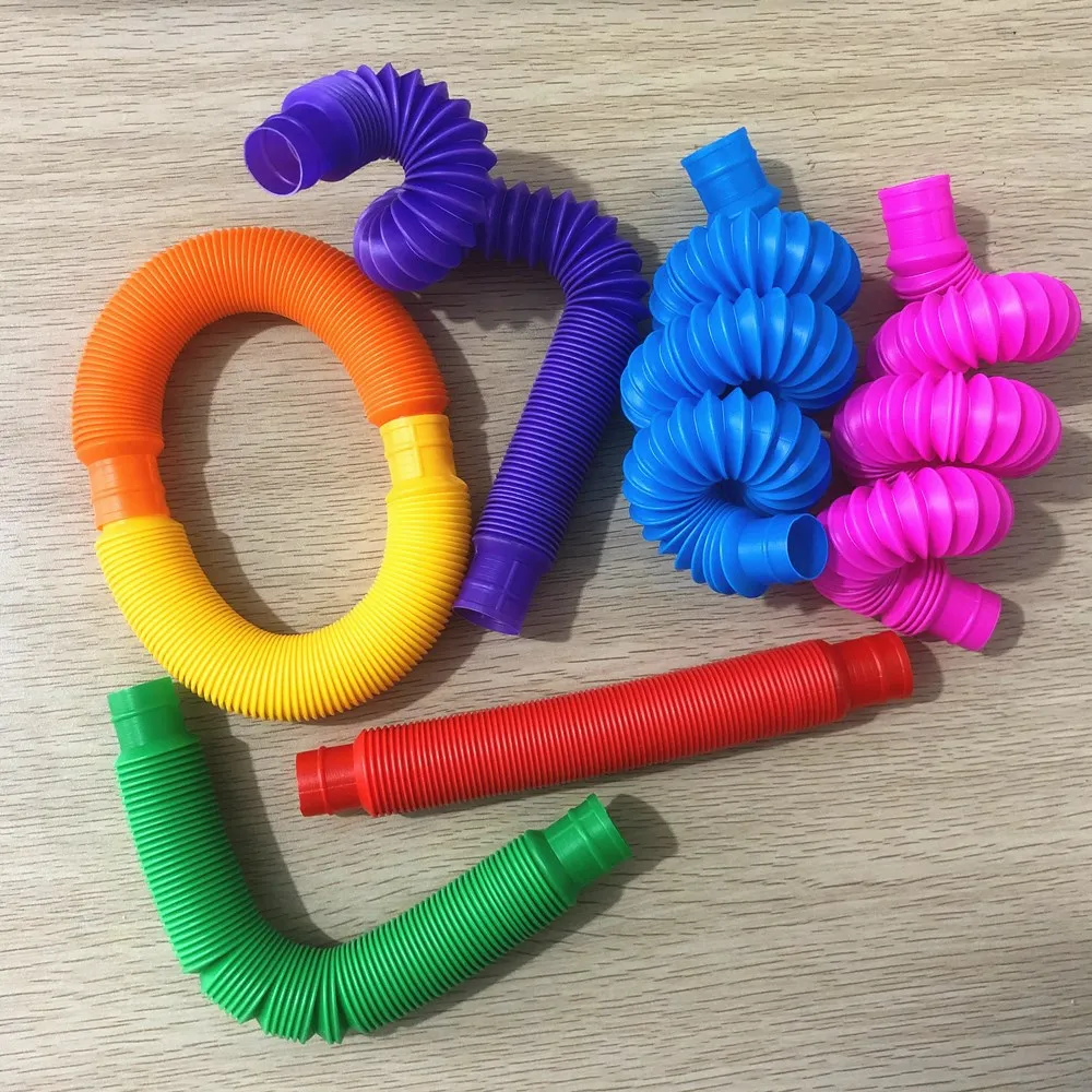 Pop Tube Color Stretch Plastic Pipes Corrugated Kids Diy Telescopic Pipe Vent Decompression Fidget Toys