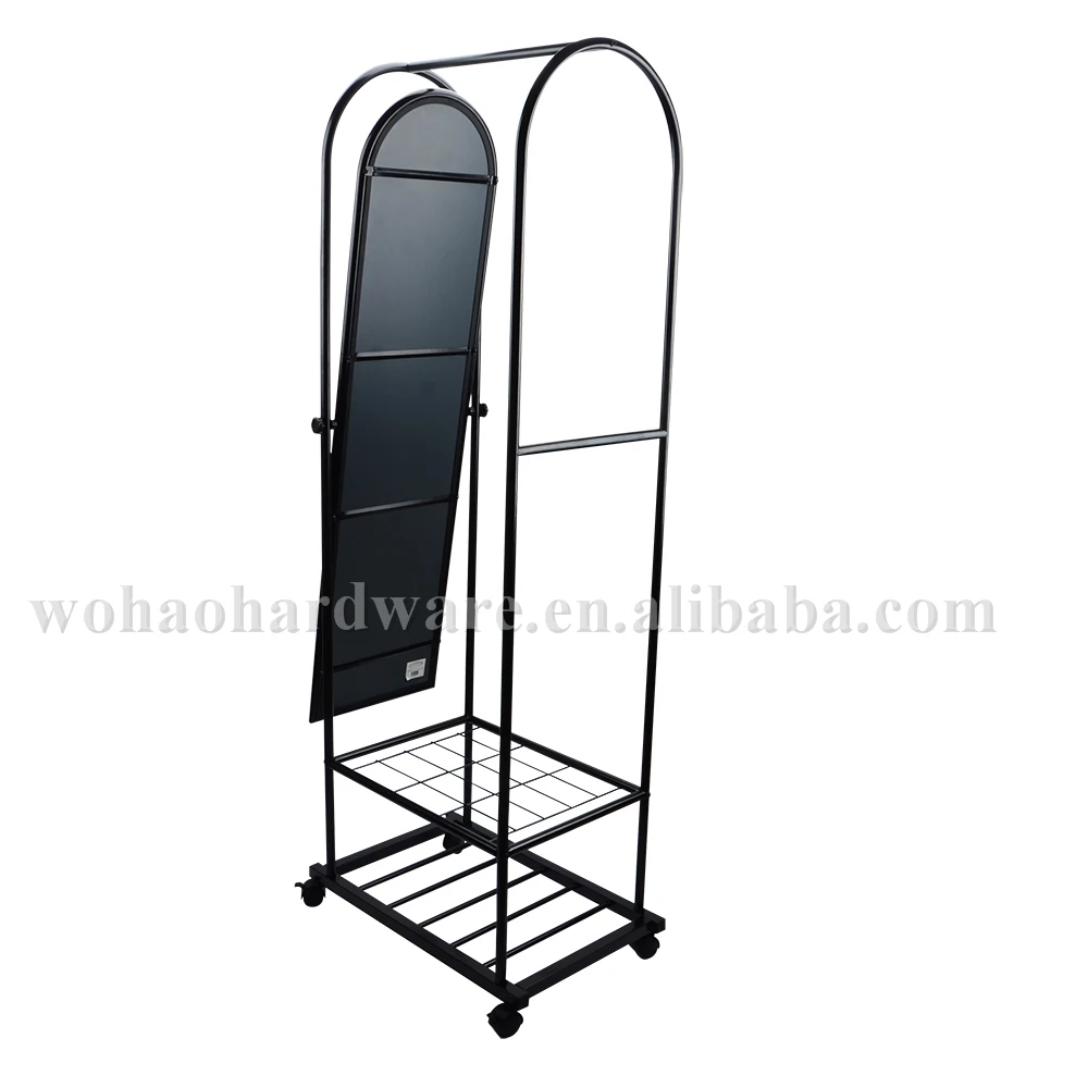 
New Modern Bath Home Floor Standing Dressing Mirror with wheel 