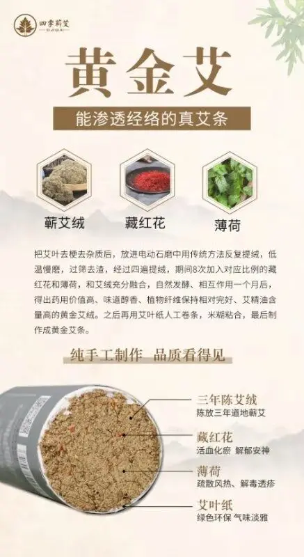 Luxury high-grade Natural herbal formulaAdd saffron with super efficacy Moxibustion stick