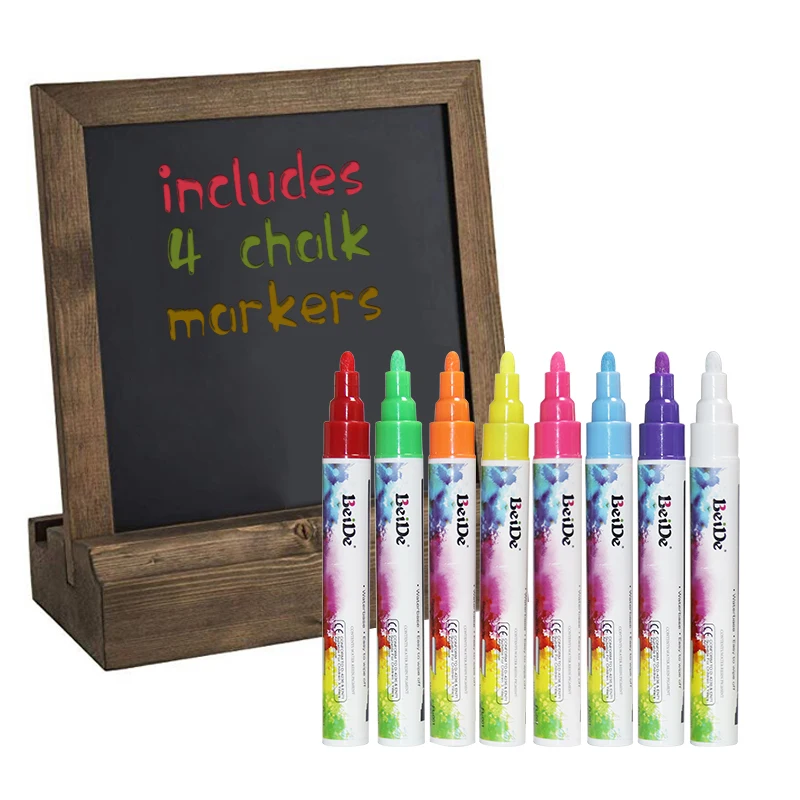 Mega 8 Pack Premium Multi colorful Liquid Chalk Marker Pen with Reversible Tip