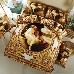 European and American style world famous painting series foreign trade quilt cover three-piece 3D digital printing bedding