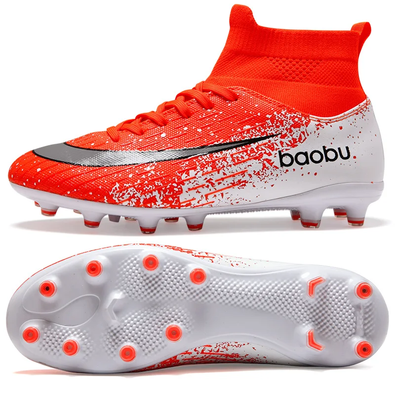 
Jinjiang factory oem Men Sports High Ankle Football Boots Shoe Outdoor Indoor Soccer shoes High Top football sneaker 