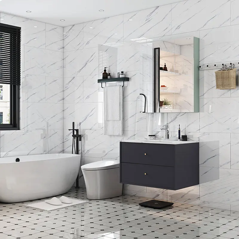 Waterproof Oil Proof Wall Sticker PE Foam Removable Self Adhesive Marble Tile PVC Wall Panel For Kitchen