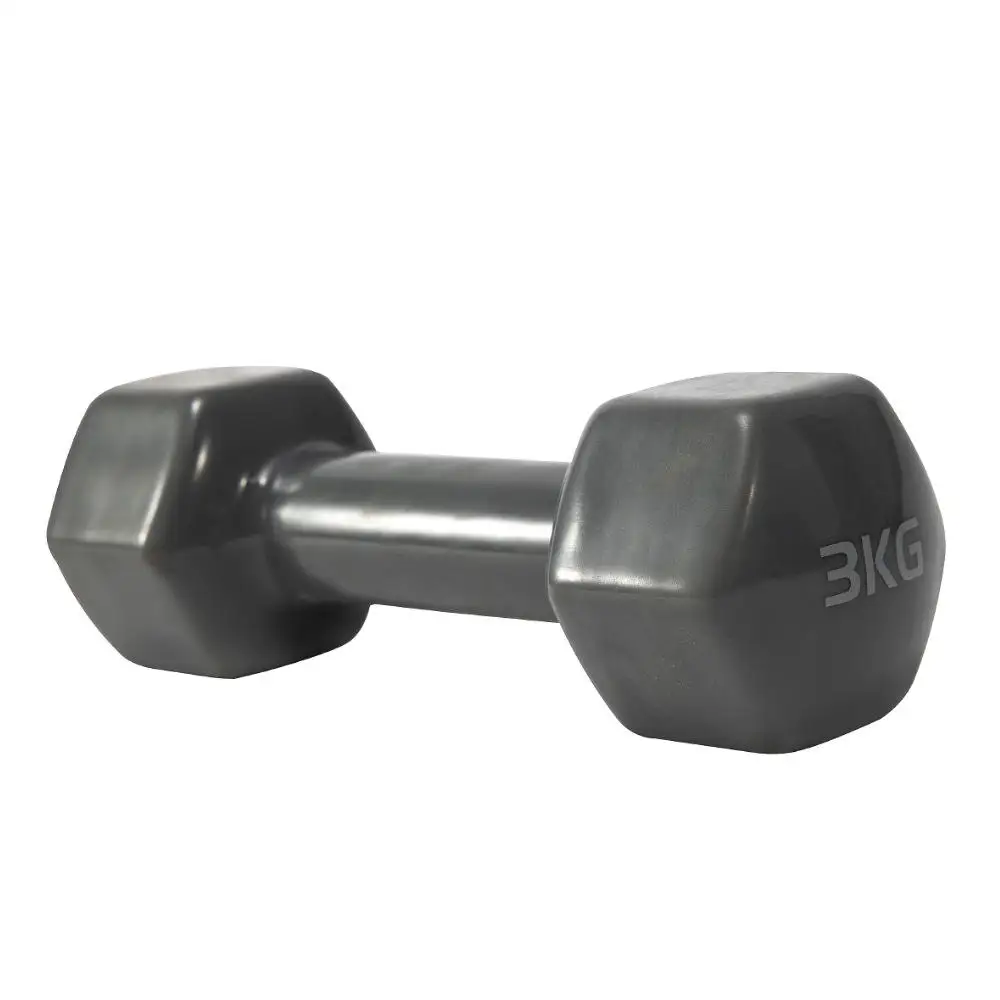 Custom LOGO Exercise Workout Dumbbells for Fitness Anti-slip Anti-roll Sport Products Cast Iron Vinyl Hex Dumbbells