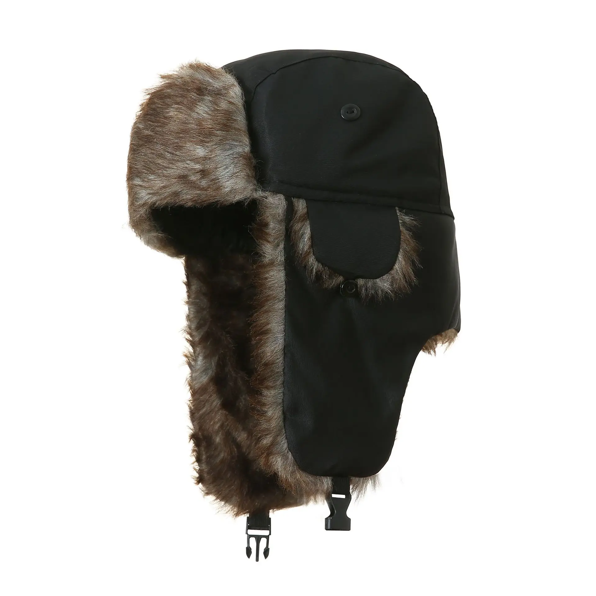 Wholesale Cheap Men Aviator Hat Ear Plugs Faux Fur Long Ear Flap Trapper Hat Warm Winter Hat