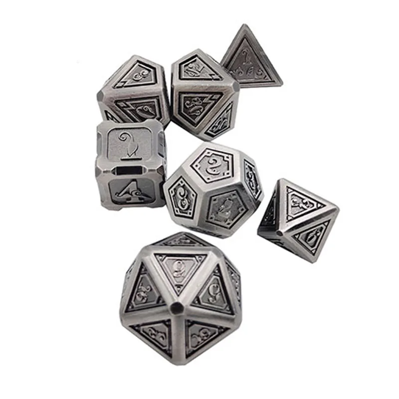 
Elcetroplating old style finished manufacturer on line promotion metal dice set custom for board games 