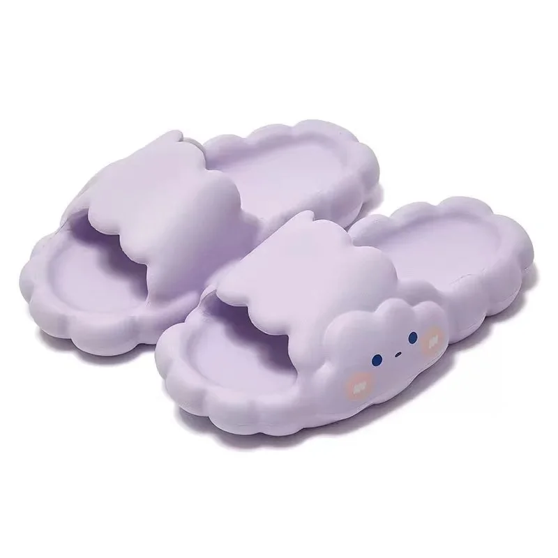 CIXI AIDA Wholesale summer EVA soft home slippers for women and men, open toe cloud printed slides