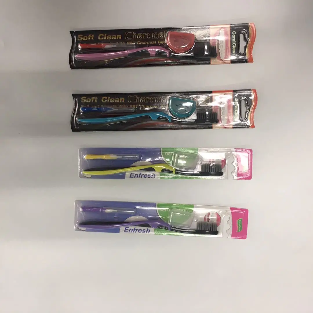 V-trim orthodontic toothbrush charcoal toothbrush ortho tooth brush dental care