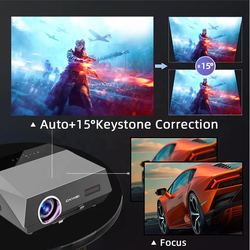 Caiwei Led Projector home theater support 1080p projector mobile phonemeeting room Projector