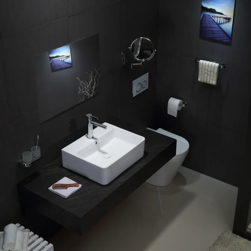 Glossy white wall mounted basin bathroom bowl sink hanging vanities