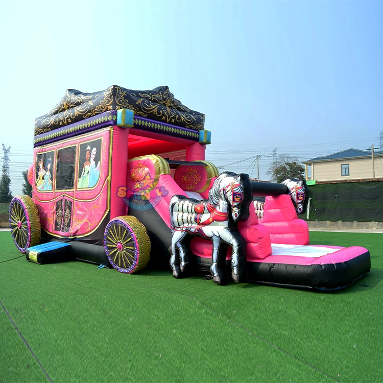 Factory directly Carriage inflatable princess trampoline inflatable bouncer jumping castle inflatable air bouncer for kids