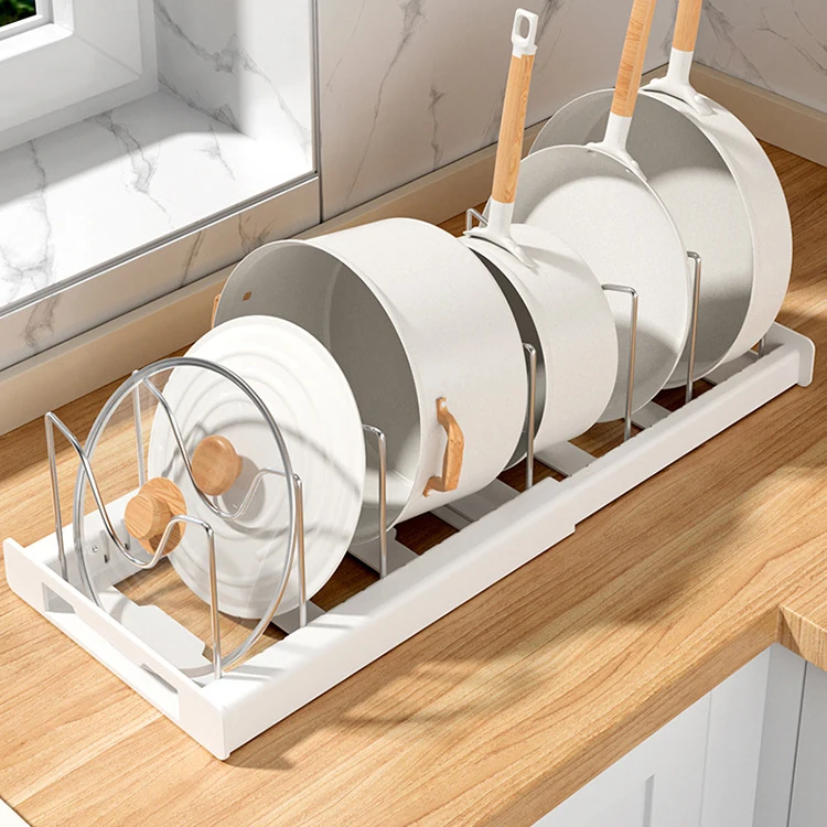 Kitchen Organizer DIY Adjustable Pots Lid Pans Cabinet Other Accessories Metal Home Rack Holders Stainless Steel Storage Kitchen
