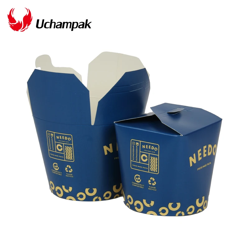 Round Bottom Noodle Box, Kraft Paper Leak And Grease-Resistant, Round Bottom Food Container