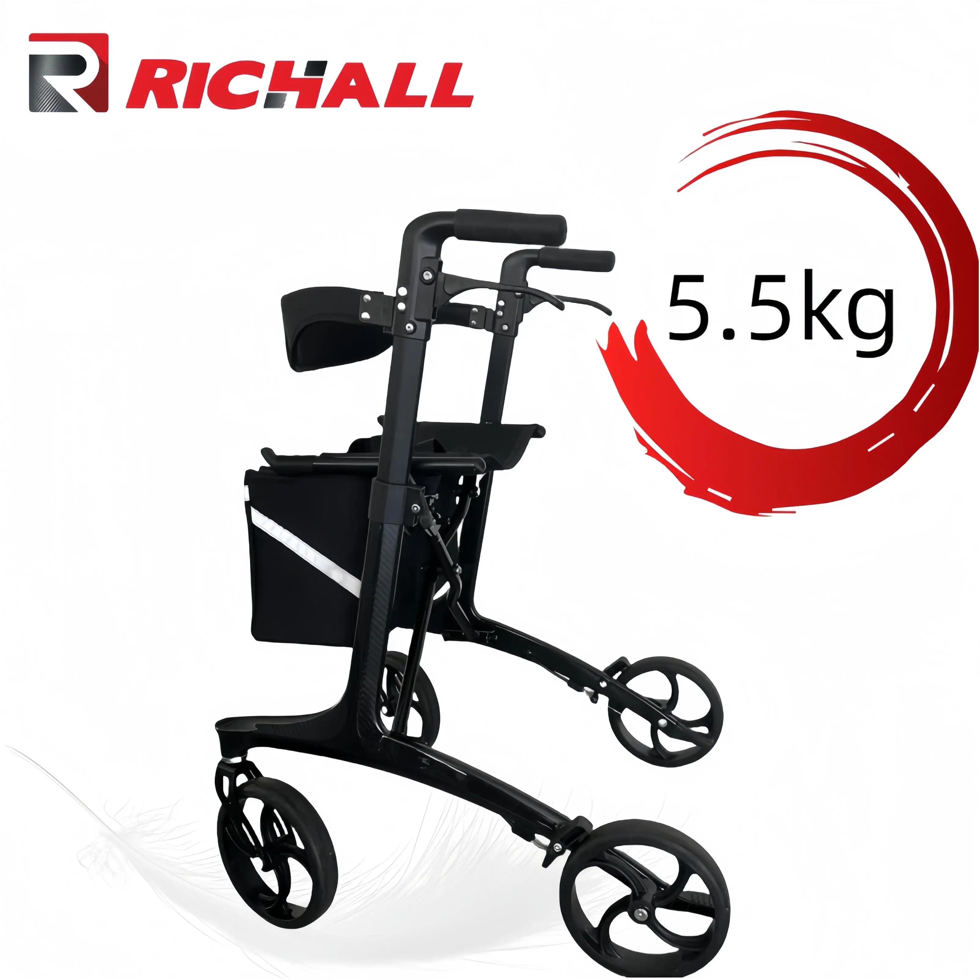 Rollator Walker nexus rollator walker Carbon Fibre For Adults Rehabilitation Children Tracker Medical Walker With 14 Inch Wheels