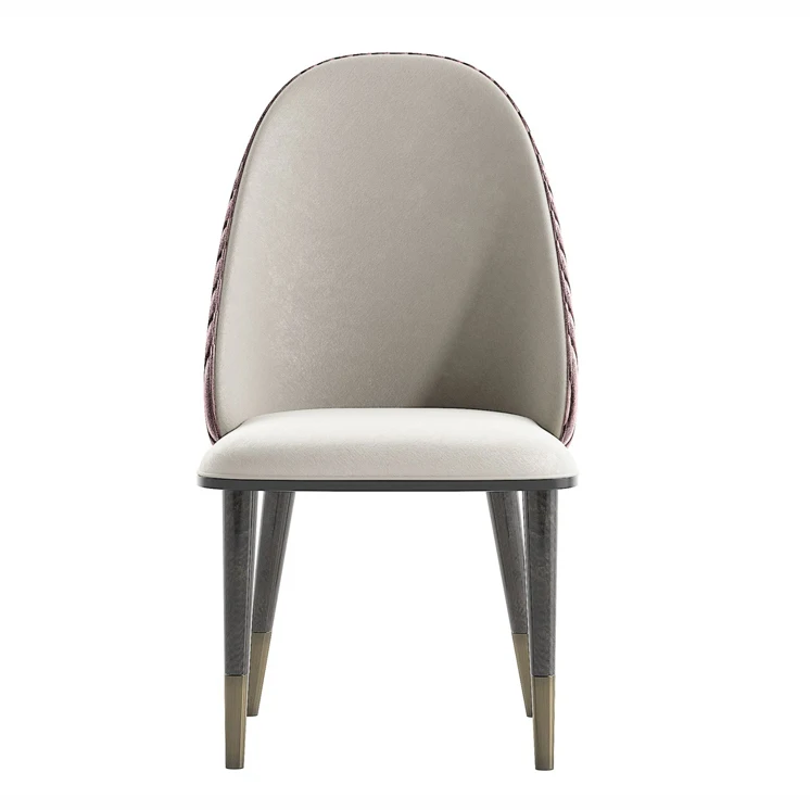Modern dining chairs leather with shell back solid wood legs room set chair furniture wholesale
