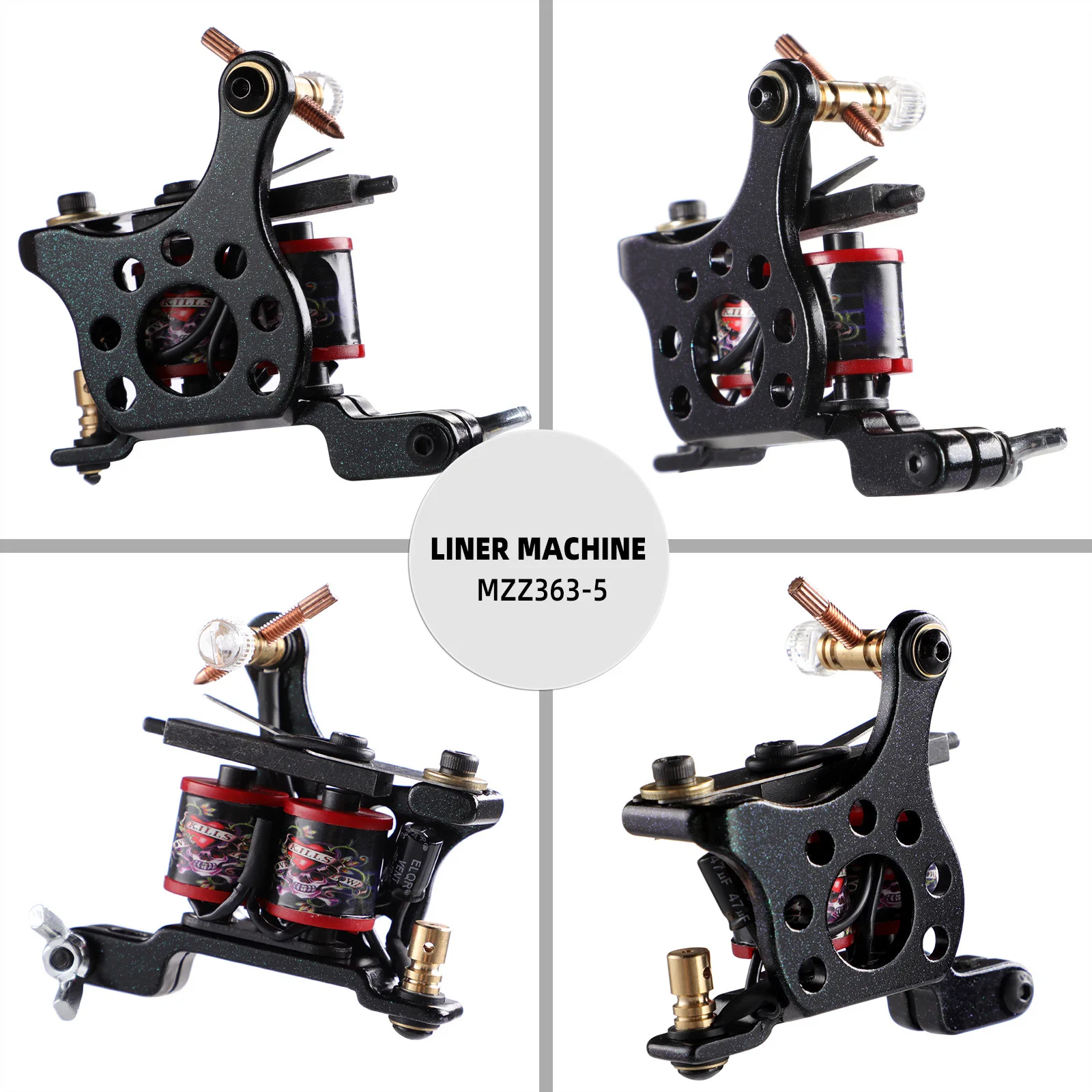 Professional Tattoo Coil Machine Liner Shader Alloy Spring Steel Shrapnel Tattoo Machine