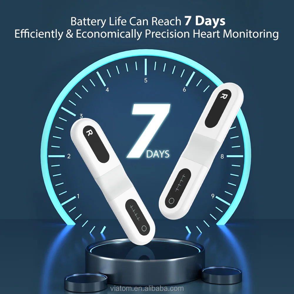 Viatom ER1-LW Single-Lead Portable Ecg Electrodes Heart Rate Monitor Chest Strap Ecg Ekg Monitor With AI-ECG Analyze