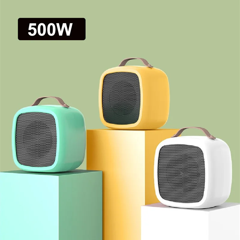 Wholesale Personal Table Space Heater 500W PTC Ceramic Heating Mini Portable Fan Heater for Home Room Office Dormitory Bedroom